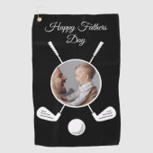 Gepersonaliseerde aangepaste foto vaders dag golfhanddoek (Voorkant)