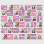 Gepersonaliseerde aangepaste foto verjaardagscadea cadeaupapier (Vlak)