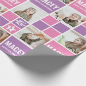 Gepersonaliseerde aangepaste foto verjaardagscadea cadeaupapier (Hoek)