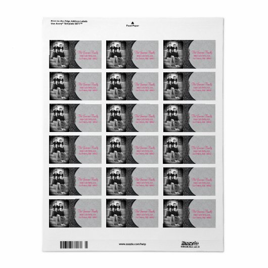 Gepersonaliseerde Aangepaste Fotokant Flora Mailin Etiket (Full Sheet)