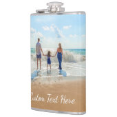 Gepersonaliseerde aangepaste fotokolf met tekst heupfles (Links)