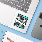 Gepersonaliseerde Aangepaste Functietitel Multitas Sticker (Laptop met iPhone)