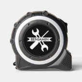 Gepersonaliseerde aangepaste geschenk naam zwart w rolmaat (Voorkant)