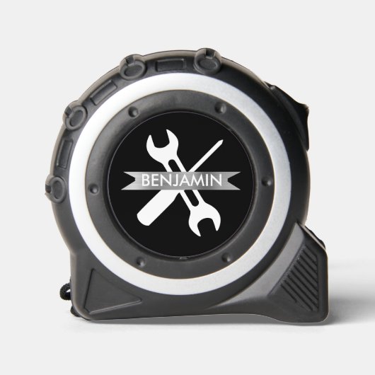 Gepersonaliseerde aangepaste geschenk naam zwart z rolmaat (Voorkant)