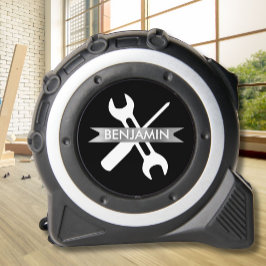 Gepersonaliseerde aangepaste geschenk naam zwart z rolmaat