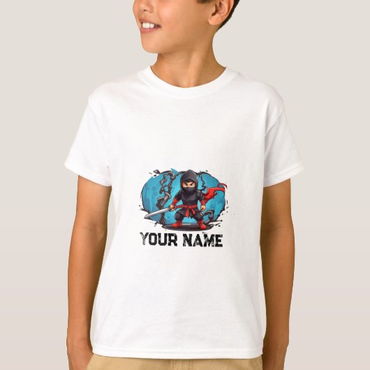 gepersonaliseerde aangepaste geschenken Ninja Warr T-shirt (Voorkant)