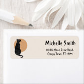 Gepersonaliseerde aangepaste Halloween kat met maa Etiket (Insitu)