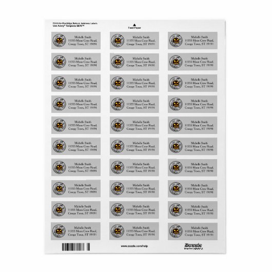 Gepersonaliseerde Aangepaste Halloween Pompoen Spi Etiket (Full Sheet)