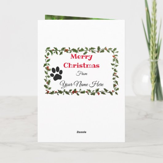 Gepersonaliseerde Aangepaste Hond Foto Kerst Kaart (Achterkant)