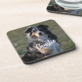 Gepersonaliseerde aangepaste hond foto kussen bier onderzetter (Linkerzijde)