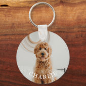 Gepersonaliseerde aangepaste hond huisdier foto aa sleutelhanger (Voorkant)