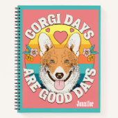 Gepersonaliseerde aangepaste hond mam corgi lover notitieboek (Voorkant)