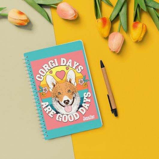 Gepersonaliseerde aangepaste hond mam corgi lover notitieboek
