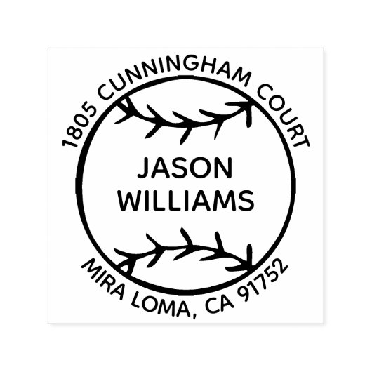 Gepersonaliseerde aangepaste honkbal retour adres   zelfinktende stempel (Design)