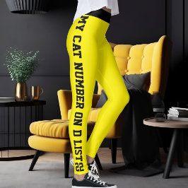 Gepersonaliseerde Aangepaste Huisdier Kat Quote op Leggings