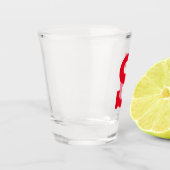 Gepersonaliseerde aangepaste Initiaal letter rood Shot Glas (Links)