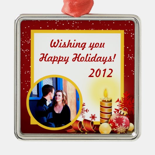 Gepersonaliseerde aangepaste kerst ornament kaars (Voorkant)