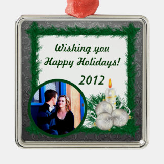 Gepersonaliseerde Aangepaste Kerst Ornament Zilver