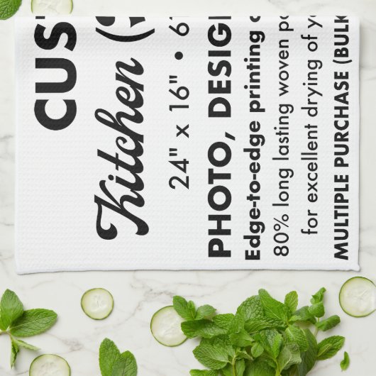 Gepersonaliseerde Aangepaste Keuken Theedoek 24 "x (Gevouwen)