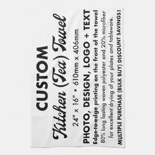 Gepersonaliseerde Aangepaste Keuken Theedoek 24 "x (Verticaal)