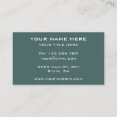 Gepersonaliseerde aangepaste kleuren en lettertype visitekaartje (Achterkant)