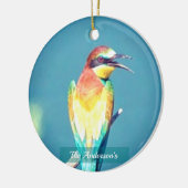Gepersonaliseerde aangepaste kleurrijke vogelfoto keramisch ornament (Links)