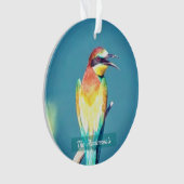 Gepersonaliseerde aangepaste kleurrijke vogelfoto ornament (voorkant)