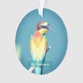 Gepersonaliseerde aangepaste kleurrijke vogelfoto ornament (voorkant)