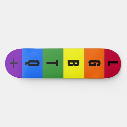 Gepersonaliseerde aangepaste LGBTQ Pride Rainbow Persoonlijk Skateboard (Horizontaal)