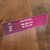 Gepersonaliseerde aangepaste Logo Elegante bureaup Naambordje (Zijkant)
