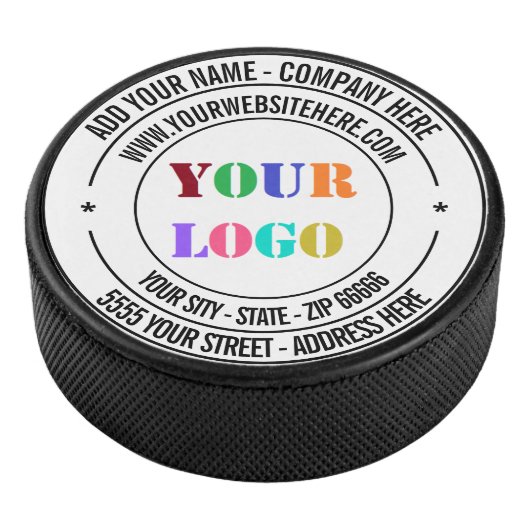 Gepersonaliseerde aangepaste Logo en tekst Hockey Hockey Puck (3/4)