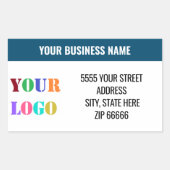 Gepersonaliseerde aangepaste Logo naam adres Stick Rechthoekige Sticker (Voorkant)