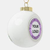 Gepersonaliseerde aangepaste Logo tekst Kerstversi Keramische Bal Ornament (Links)