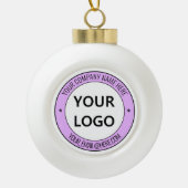 Gepersonaliseerde aangepaste Logo tekst Kerstversi Keramische Bal Ornament (Voorkant)