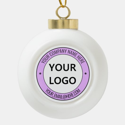 Gepersonaliseerde aangepaste Logo tekst Kerstversi Keramische Bal Ornament (Voorkant)