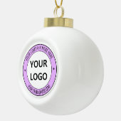 Gepersonaliseerde aangepaste Logo tekst Kerstversi Keramische Bal Ornament (Rechts)