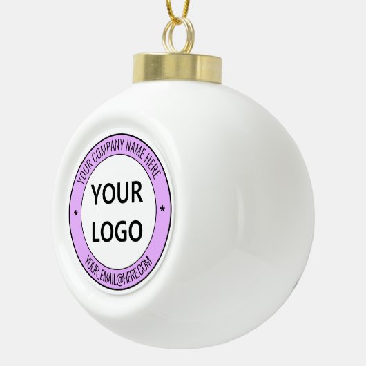 Gepersonaliseerde aangepaste Logo tekst Kerstversi Keramische Bal Ornament (Rechts)