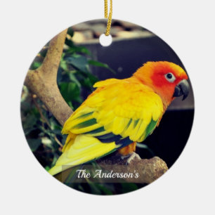 Gepersonaliseerde aangepaste Lovebird foto Keramisch Ornament
