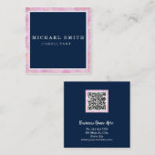 Gepersonaliseerde aangepaste minimalistische moder vierkante visitekaartje (Voorkant / Achterkant)