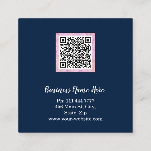 Gepersonaliseerde aangepaste minimalistische moder vierkante visitekaartje (Achterkant)