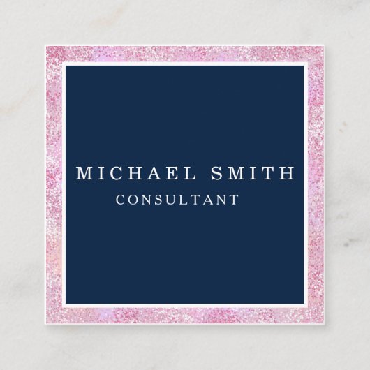 Gepersonaliseerde aangepaste minimalistische moder vierkante visitekaartje (Voorkant)