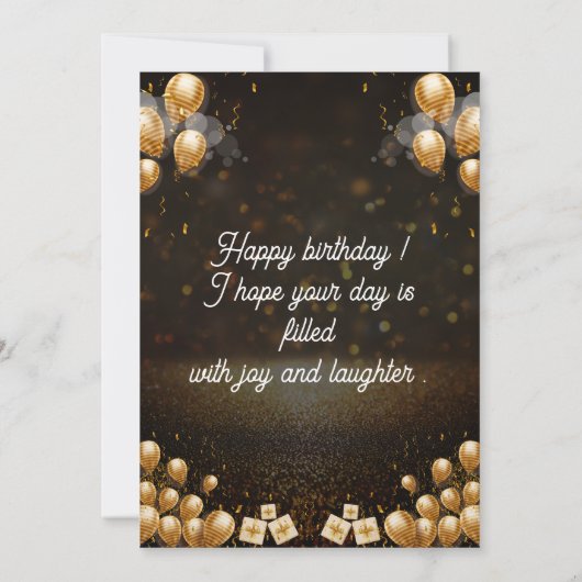 Gepersonaliseerde Aangepaste Moderne Elegante Fees Kaart (Achterkant)