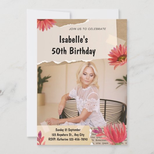 Gepersonaliseerde Aangepaste Moderne Elegante Fees Kaart (Voorkant)