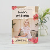 Gepersonaliseerde Aangepaste Moderne Elegante Fees Kaart (Staand voorkant)