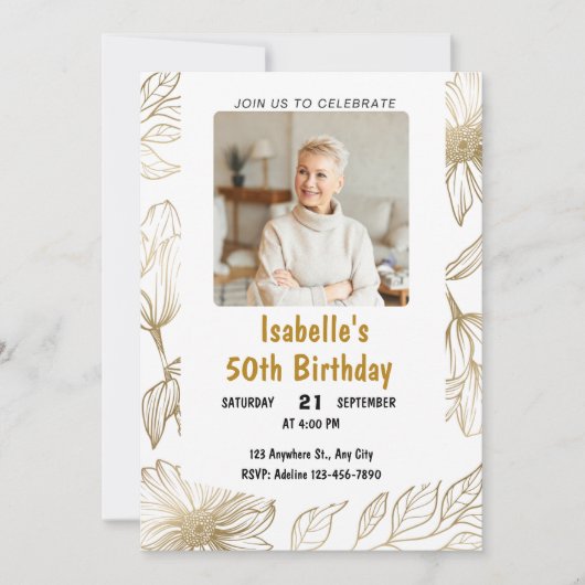 Gepersonaliseerde Aangepaste Moderne Elegante Fees Kaart (Voorkant)