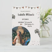 Gepersonaliseerde Aangepaste Moderne Elegante Fees Kaart (Staand voorkant)