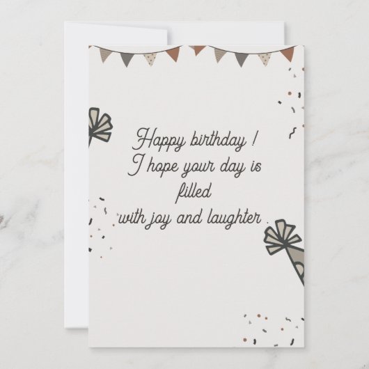 Gepersonaliseerde Aangepaste Moderne Elegante Fees Kaart (Achterkant)