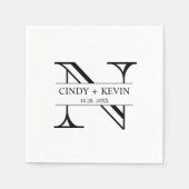 Gepersonaliseerde Aangepaste Monogram Bruiloftspap Servet (Voorkant)