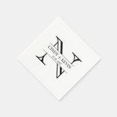Gepersonaliseerde Aangepaste Monogram Bruiloftspap Servet (Hoek)