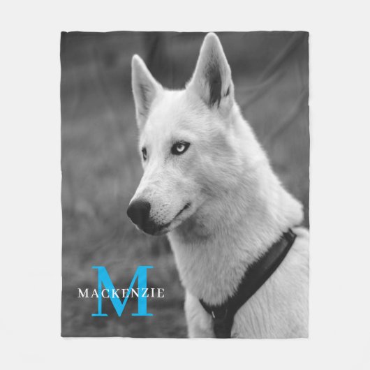 Gepersonaliseerde aangepaste monogram elegante hon fleece deken (Voorkant)